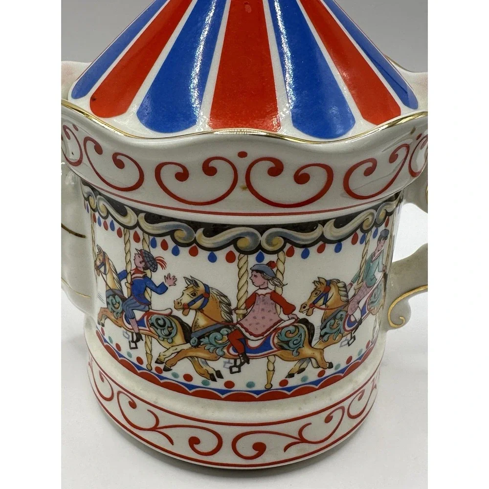 Sadler England Porcelain Carousel 2 Cup Teapot Tivoli Edwardian Entertainments